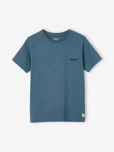 Jungen T-Shirt BASIC, personalisierbar Oeko-Tex - blaugrau+bordeaux+graugrün+hellblau+hellgelb+wollweiß - 2
