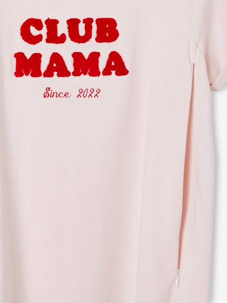 Bio-Kollektion: T-Shirt für Schwangerschaft & Stillzeit „Club Mama“ - anthrazit+blau+rosa+Terrakotta - 20