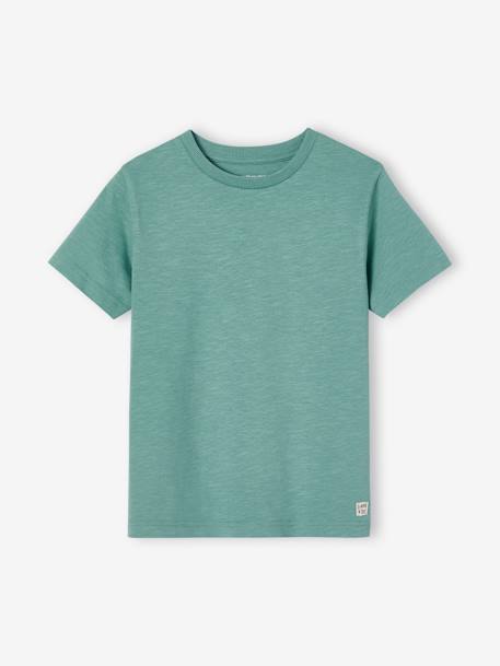 Jungen T-Shirt BASIC, personalisierbar Oeko-Tex - blaugrau+bordeaux+graugrün+hellblau+hellgelb+wollweiß - 14