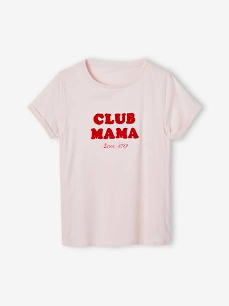 Bio-Kollektion: T-Shirt für Schwangerschaft & Stillzeit „Club Mama“ - anthrazit+blau+rosa+Terrakotta - 21