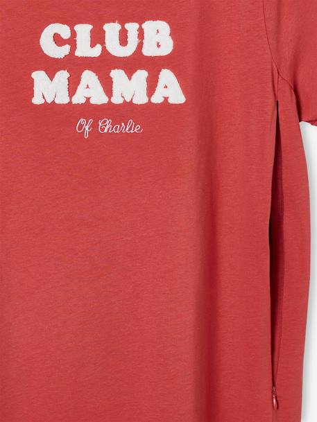 Bio-Kollektion: T-Shirt für Schwangerschaft & Stillzeit „Club Mama“ - anthrazit+blau+rosa+senf+Terrakotta - 35