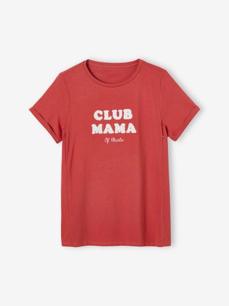 Bio-Kollektion: T-Shirt für Schwangerschaft & Stillzeit „Club Mama“ - anthrazit+blau+rosa+senf+Terrakotta - 39