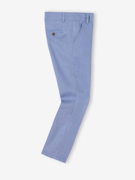 Festliche Jungen Chinohose, Bundweite verstellbar blau+hellbeige+marine+salbeigrün 4