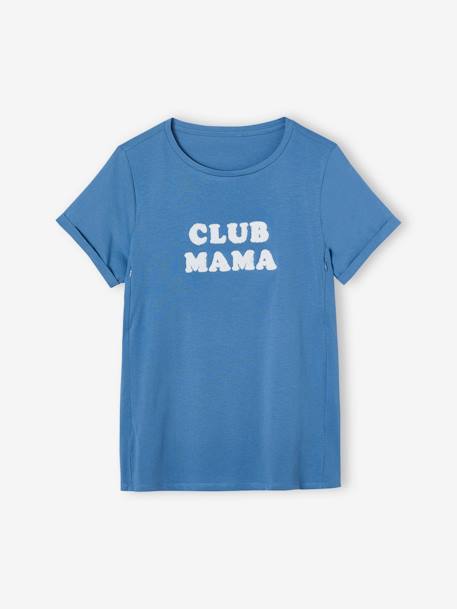 Bio-Kollektion: T-Shirt für Schwangerschaft & Stillzeit „Club Mama“ - anthrazit+blau+rosa+senf+Terrakotta - 18