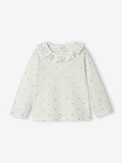 Babymode-Shirts & Rollkragenpullover-Mädchen Baby Shirt mit Volantkragen