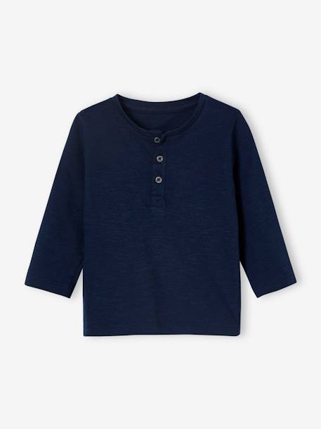 Jungen Baby Henley-Shirt BASIC, personalisierbar - cappuccino+dunkelgrün+nachtblau+rostbraun+sand+terrakotta farbe - 11