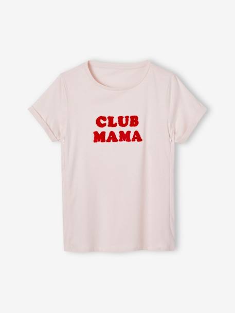 Bio-Kollektion: T-Shirt für Schwangerschaft & Stillzeit „Club Mama“ - anthrazit+blau+rosa+senf+Terrakotta - 25