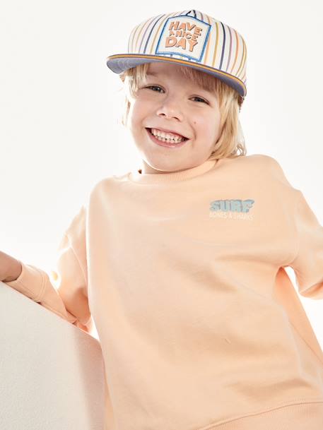 Jungen Sweatshirt mit Print hinten - gelb+pfirsich - 10