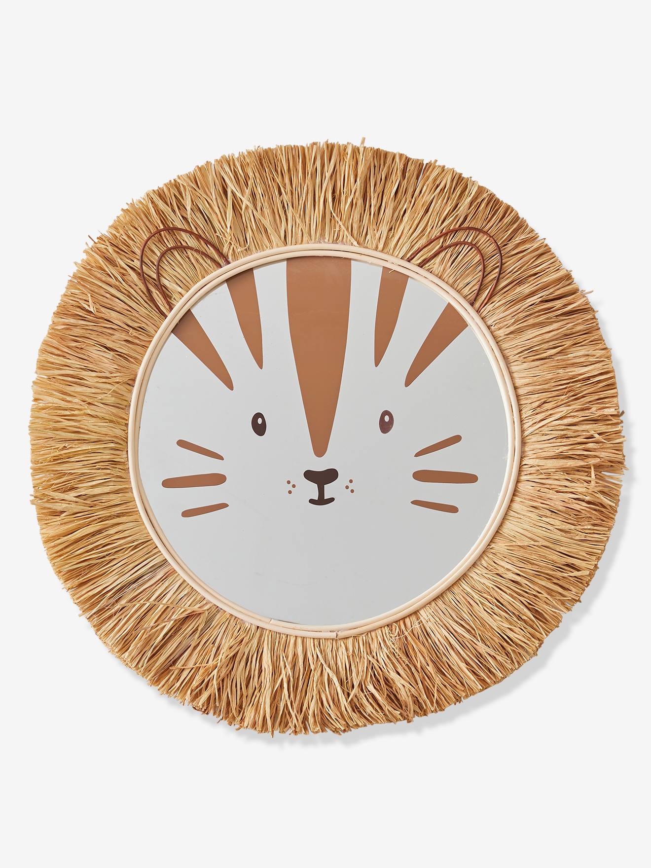 Thumbnail - Kinderzimmer XL Spiegel LÖWE aus Naturbast und Rattan