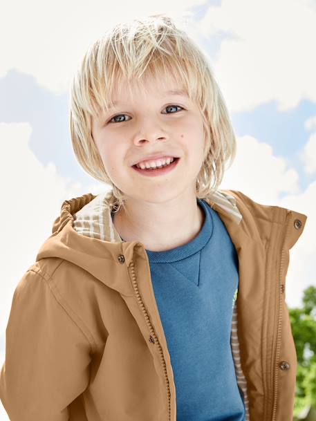 Jungen Jacke mit Kapuze beige 1