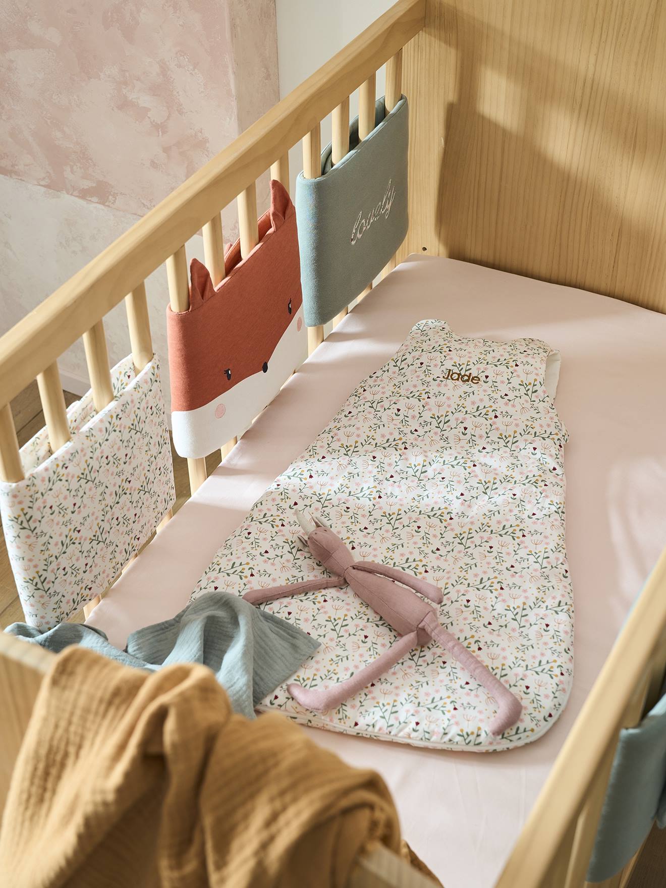 Thumbnail - Ärmelloser Baby Schlafsack BLUMENZAUBER personalisierbar