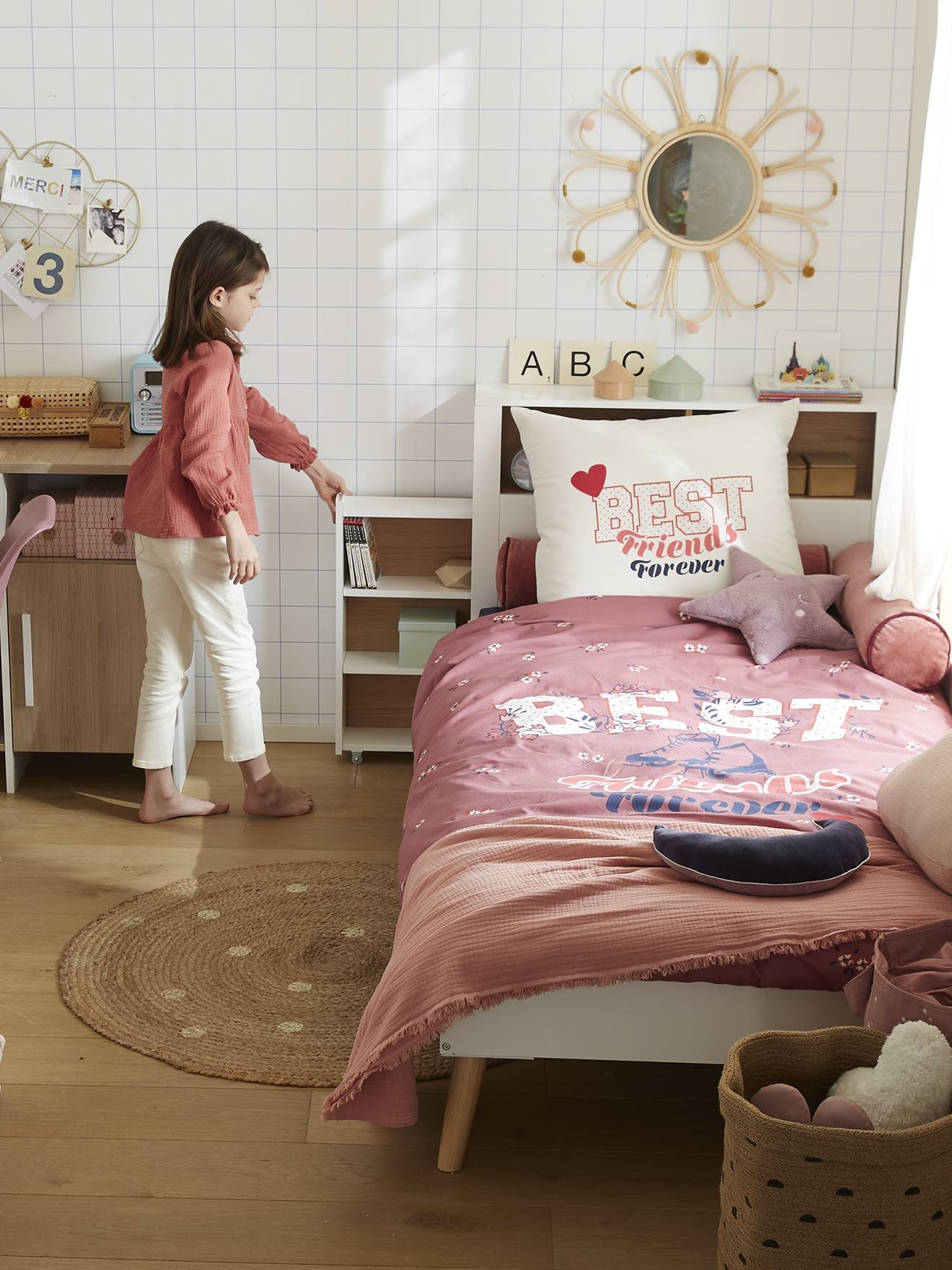 Kopfteil für Kinderbett mit ausziehbarem Staufach