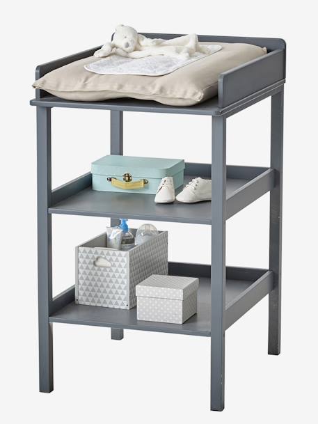 Wickeltisch mit 2 Ablagen - grau+weiß - 2