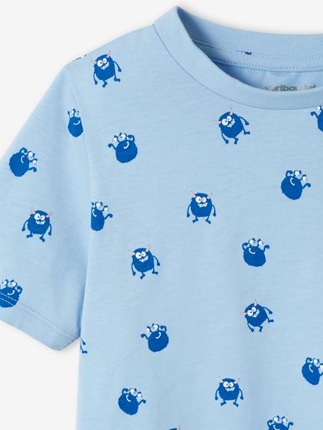 Kurzer Jungen Schlafanzug mit Monstern - hellblau - 5