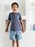 Jungen Poloshirt mit Stickerei - dunkelblau+ziegel - 4