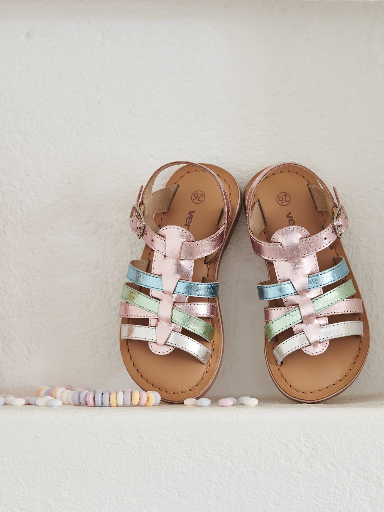 Mädchen Riemchen-Sandalen aus Leder lila