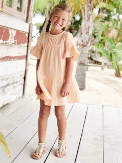 Maedchenkleidung-Mädchen Festkleid aus Musselin