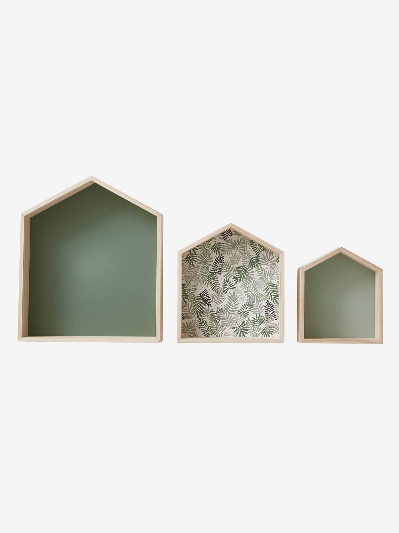 Thumbnail - Kinderzimmer 3er-Set Wandregale in Hausform