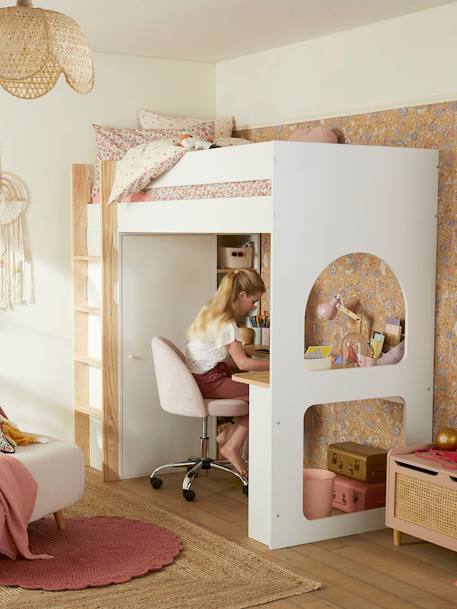 Kinderzimmer Kombi-Hochbett „Combinid“, Schreibtisch, Schrank & Regal - weiß - 5