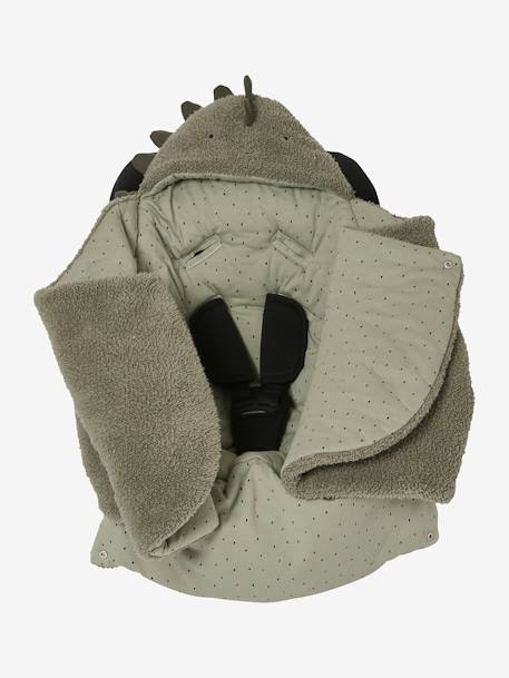 2-in-1 Baby Ausfahrsack/Wickelunterlage, Plüsch Oeko-Tex braun/bär grüner wald+grau/nachtblau polarstern+khaki/kleiner dino+weiß eisbär 27