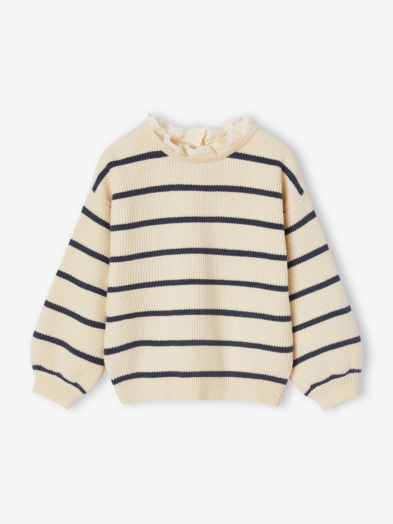 Thumbnail - Mädchen Pullover mit Volantkragen Mama-Tochter-Capsule