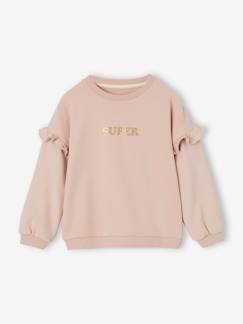 Maedchenkleidung-Mädchen Sweatshirt SUPER mit Volants, personalisierbar Oeko-Tex