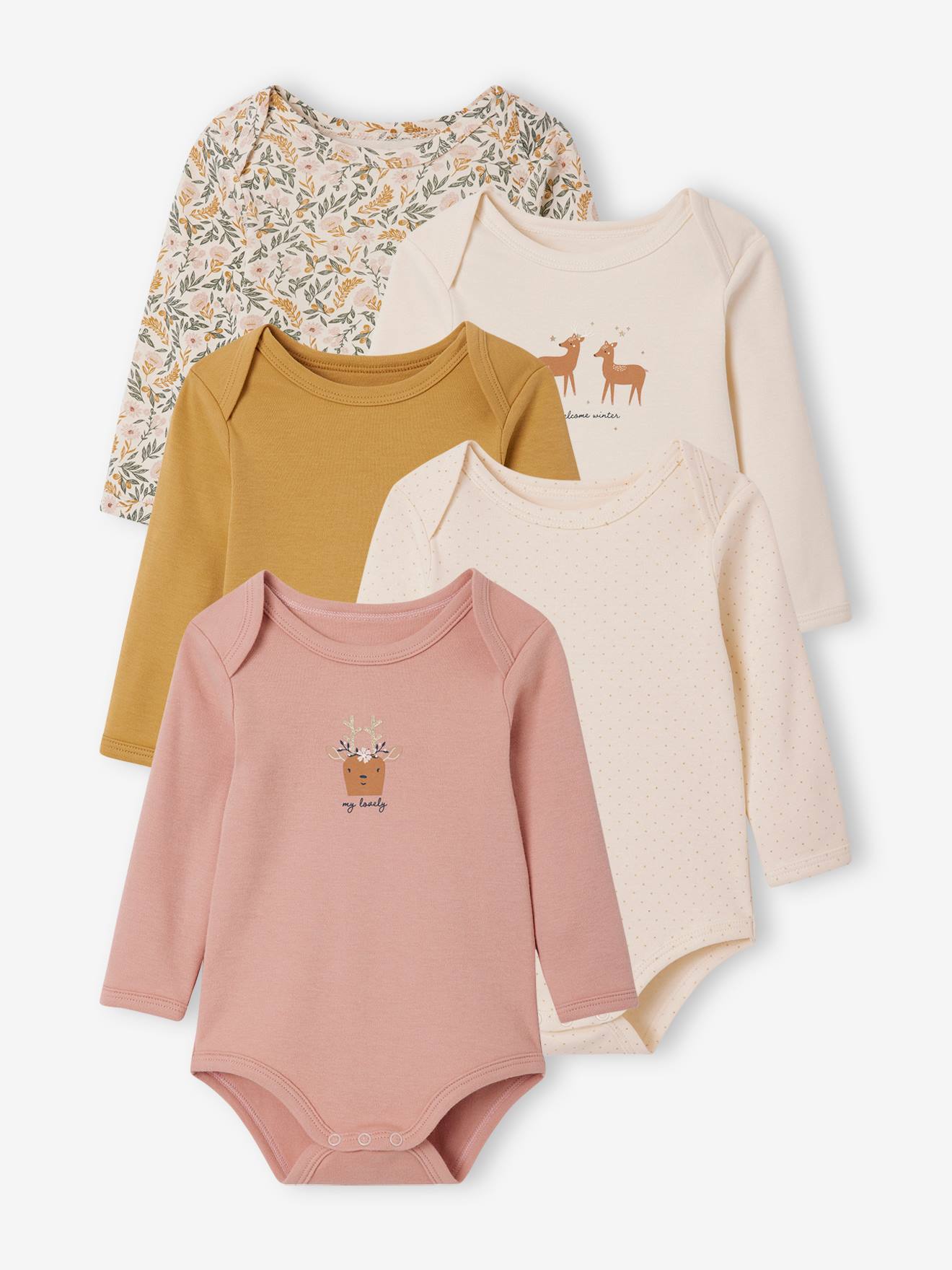 5er-Pack Baby Schlupfbodys Bio-Baumwolle