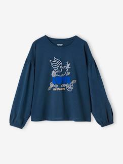 -Mädchen Shirt, Flockprint mit Glanzdetails