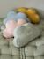 Kinderzimmer Kissen in Wolkenform, Musselin, personalisierbar - graublau+pudrig rosa+senfgelb - 12