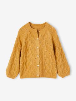 Maedchenkleidung-Pullover, Strickjacken & Sweatshirts-Strickjacken-Mädchen Cardigan mit Ajourmuster