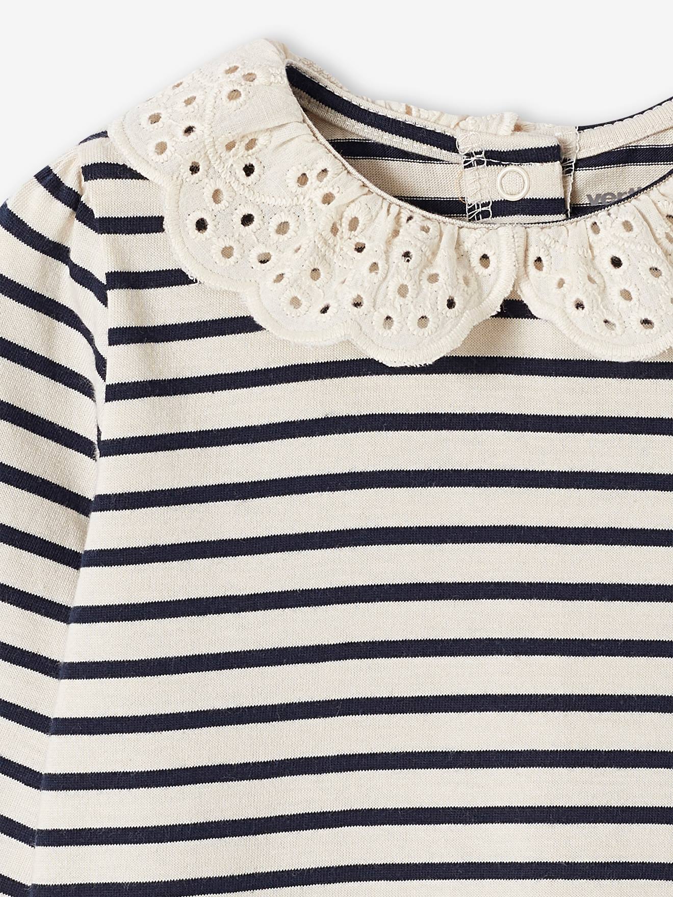 Thumbnail - Baby Shirt mit besticktem Kragen
