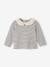 Baby Shirt mit besticktem Kragen hellbeige+marine gestreift+rot gestreift 10