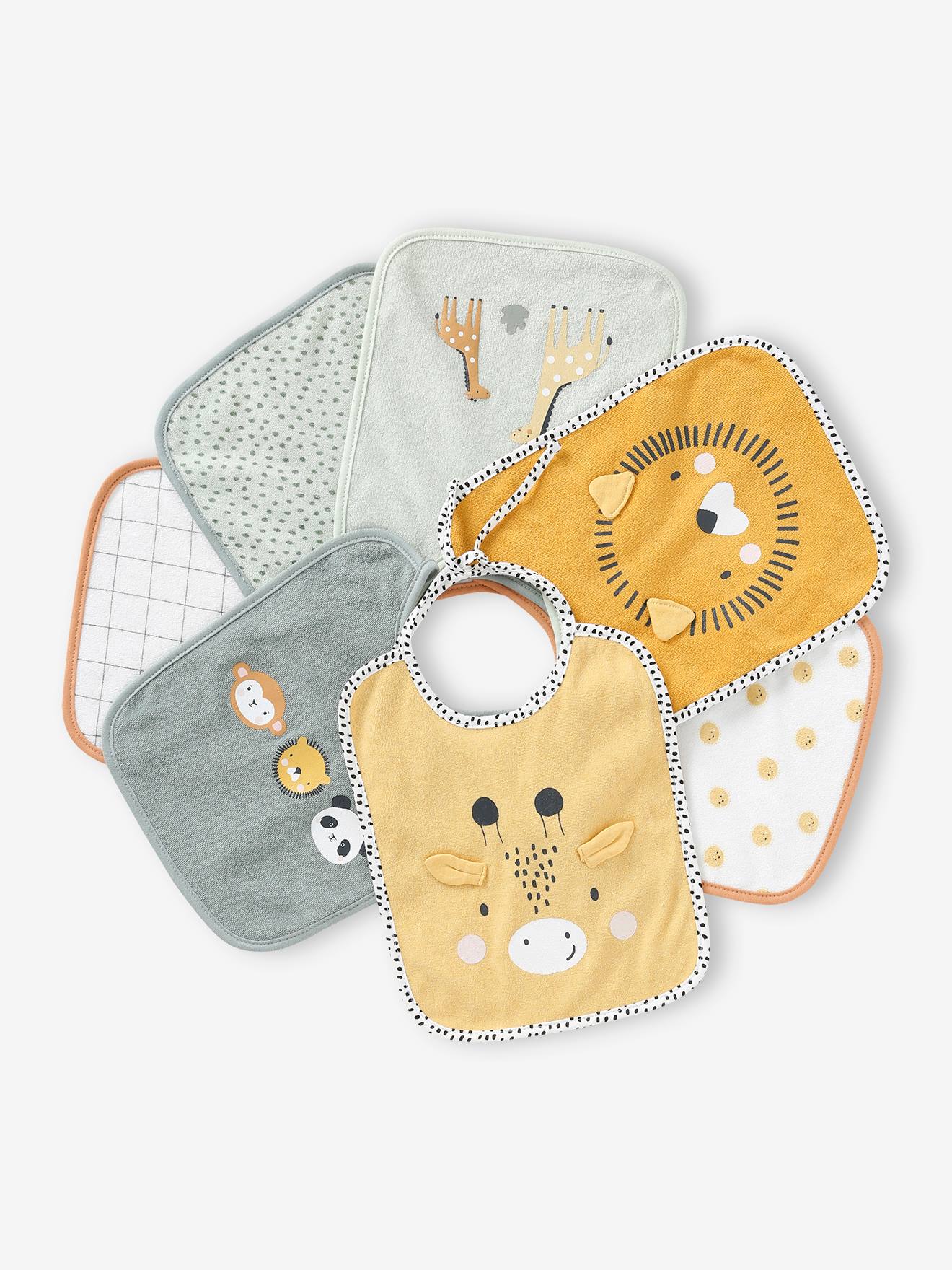 Vertbaudet 7Er-Pack Baby Lätzchen Mit Prints Und Applikationen Pandafreunde Farblich Sortiert Pandafreunde Einheitsgröße