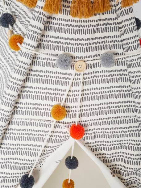 Kinderzimmer-Tipi, wendbar - weiß bedruckt - 9