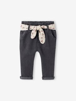 -Mädchen Baby Jeans mit Stoffgürtel