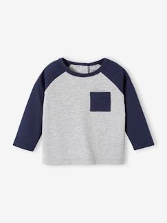 Babymode-Shirts & Rollkragenpullover-Baby Shirt mit Kontrastärmeln Oeko-Tex