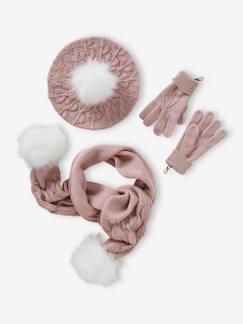 -Mädchen-Set: Mütze, Schal & Handschuhe