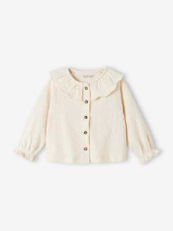 Babymode-Shirts & Rollkragenpullover-Mädchen Baby Shirt mit Volantkragen