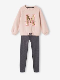 Maedchenkleidung-Hosen-Mädchen Sport-Set: Sweatshirt & Leggings