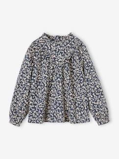 Maedchenkleidung-Blusen & Tuniken-Mädchen Bluse mit Volantkragen, Blumen