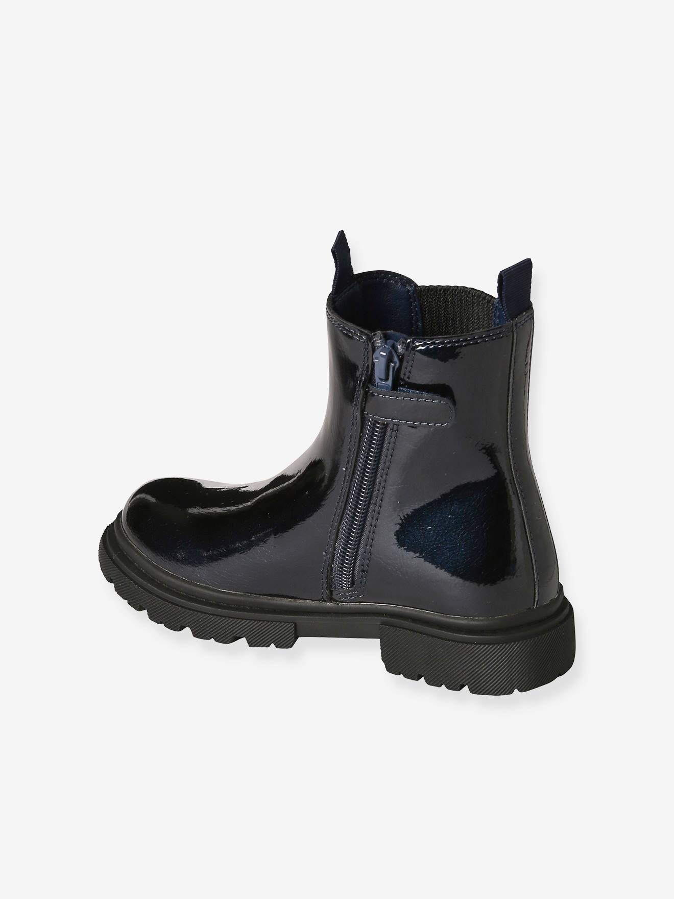 Thumbnail - Mädchen Lack-Boots mit Reißverschluss und Dehneinsatz