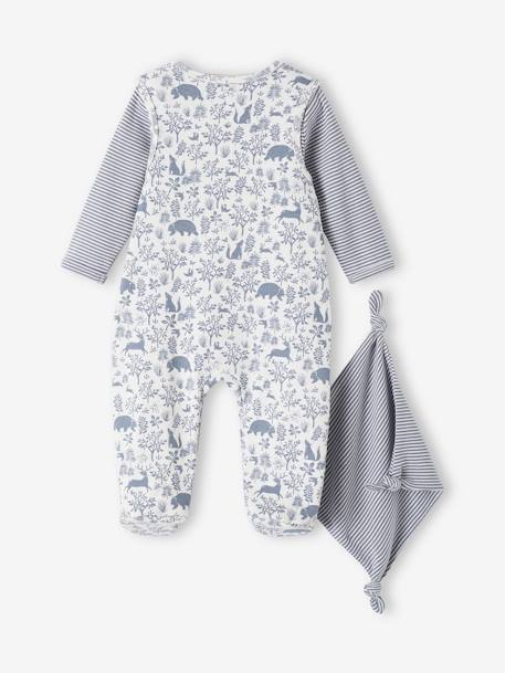 Baby-Set: Strampler, Body & Schmusetuch, Bio-Baumwolle jeansblau+pudrig rosa 5