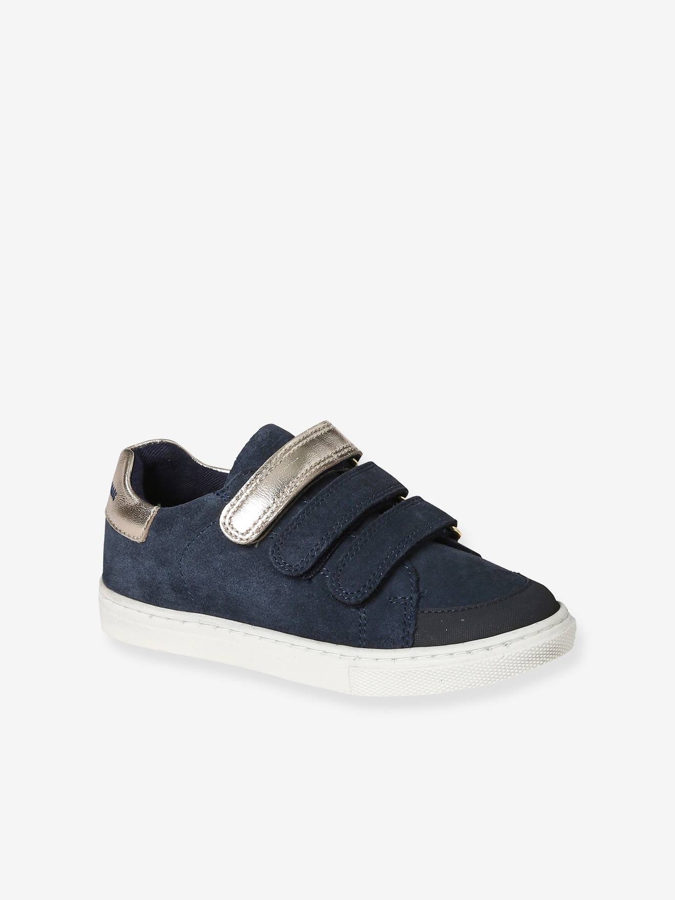 Mädchen Klett-Sneakers blau/silber Gr. 33 von vertbaudet