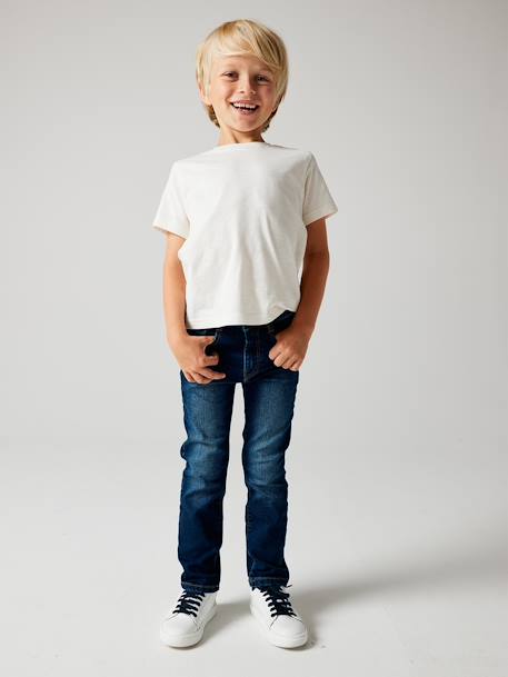 Jungen Straight-Fit-Jeans WATERLESS, Hüftweite REGULAR OEKO-TEX®, Bundweite verstellbar blue stone+dark blue 7