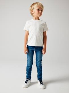 Jungenkleidung-Jungenhosen-Jungen Slim-Fit-Jeans WATERLESS, Hüftweite SLIM, Bundweite verstellbar