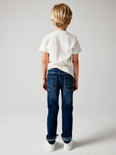 Jungen Straight-Fit-Jeans WATERLESS, Hüftweite REGULAR OEKO-TEX®, Bundweite verstellbar blue stone+dark blue 15