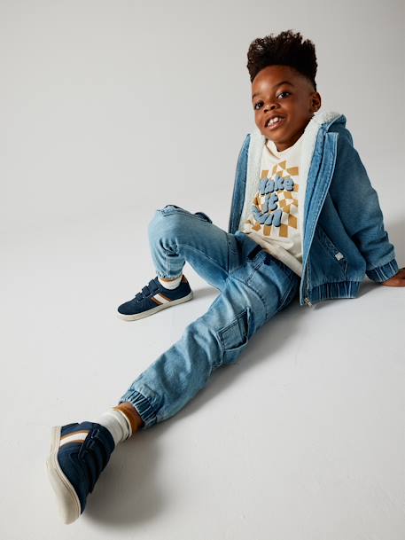 Jungen Cargo-Jeans mit Dehnbund OEKO-TEX®, Bundweite verstellbar blue stone+double stone 14