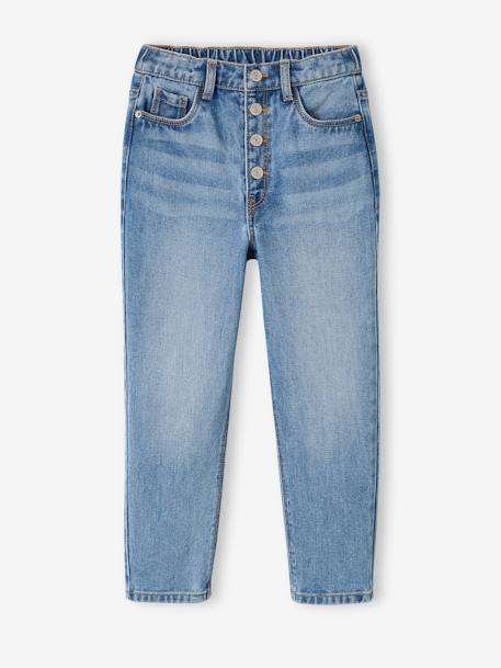 Mädchen Mom-Fit-Jeans, WATERLESS Hüftweite REGULAR - blue stone+double stone+jeansblau - 3