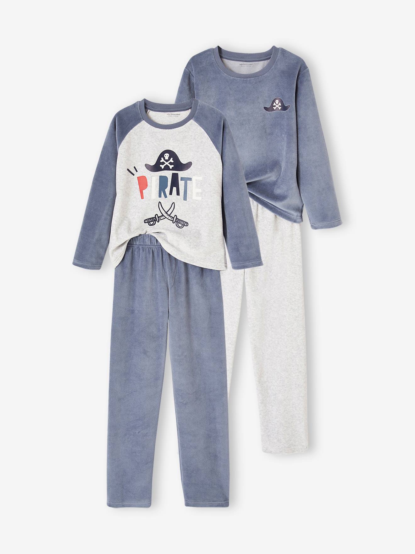 2er-Pack Jungen Samt-Schlafanzüge BASIC