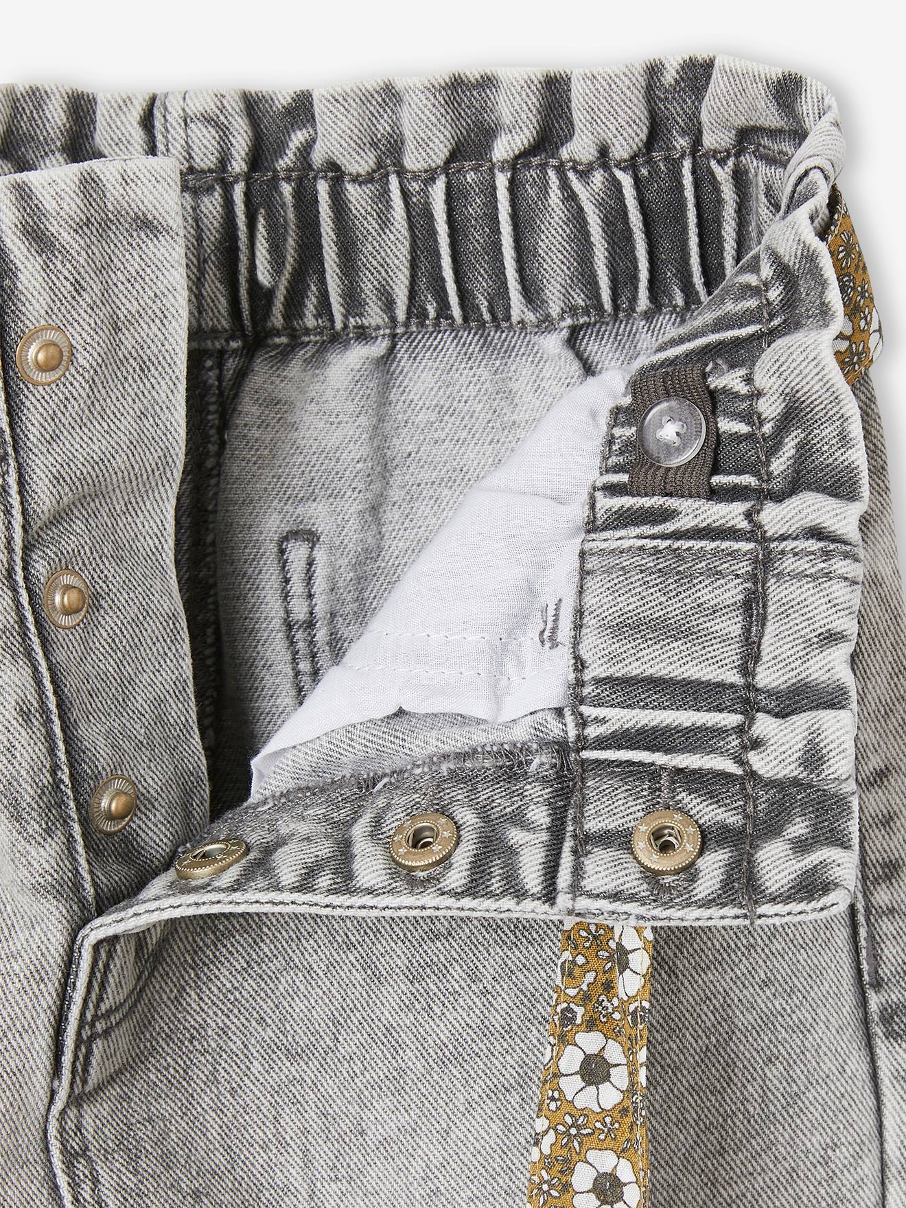 Thumbnail - Mädchen Paperbag-Jeans mit Blumen-Gürtel